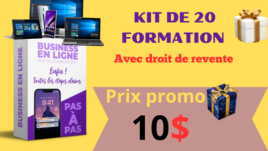 Kit de 20 formation avec droit de revente à un prix cassé